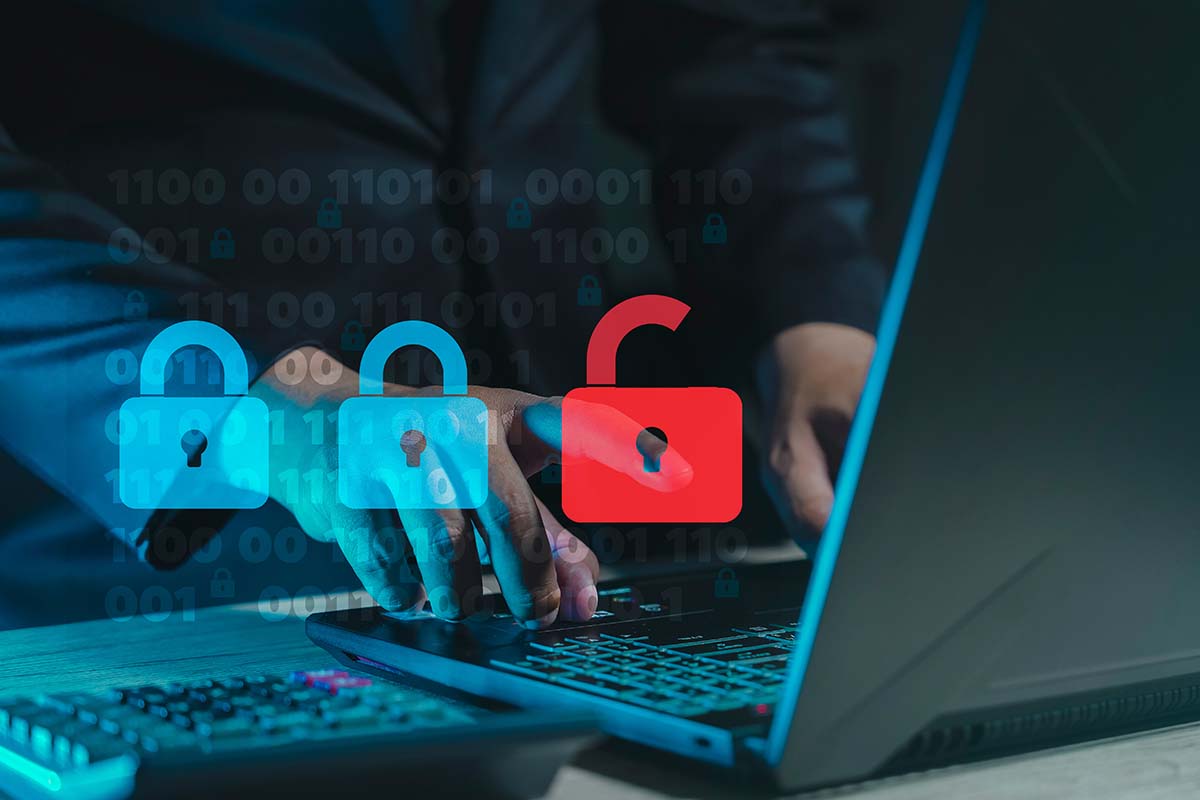 Security dashboard showing authentication alerts